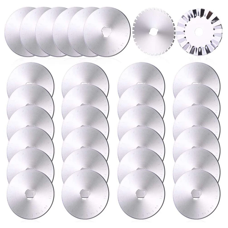 32 Pcs 45Mm Rotary Cutter Blades For Rotary Cutter, Rotary Cutter Replacement Blades,For Quilting Fabric, Paper, Leather
32 Pcs 45Mm Rotary Cutter Blades For Rotary Cutter, Rotary Cutter Replacement Blades,For Quilting Fabric, Paper, Leather