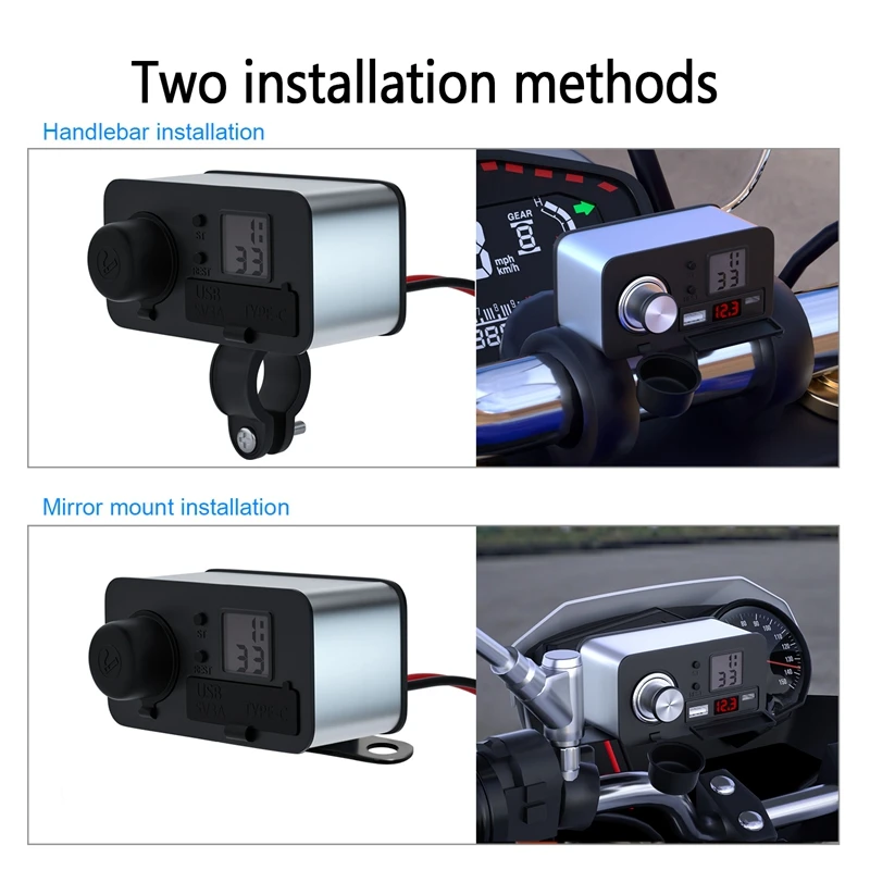 USB Motorcycle Charger PD Quick Charging Digital Voltmeter Adapter Motorbike Equipment for Mobile Phone Motorcycle Boat 
USB Motorcycle Charger PD Quick Charging Digital Voltmeter Adapter Motorbike Equipment for Mobile Phone Motorcycle Boat