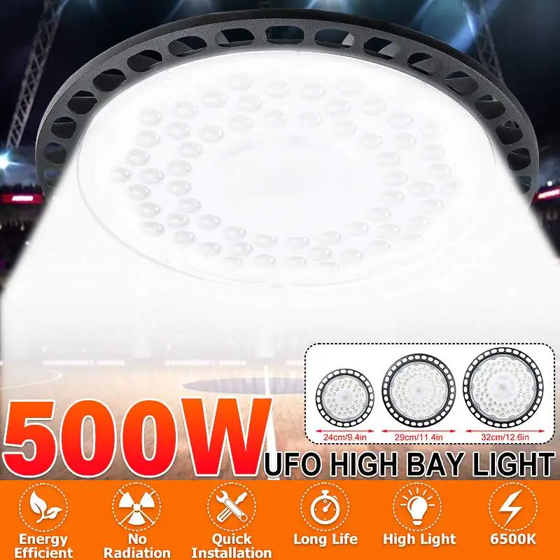 LED High Bay Light 200W 300W 500W 6500K High Brightness Industrial Lighting Workshop Warehouse Garage LED UFO Lamp AC180-260V
LED High Bay Light 200W 300W 500W 6500K High Brightness Industrial Lighting Workshop Warehouse Garage LED UFO Lamp AC180-260V