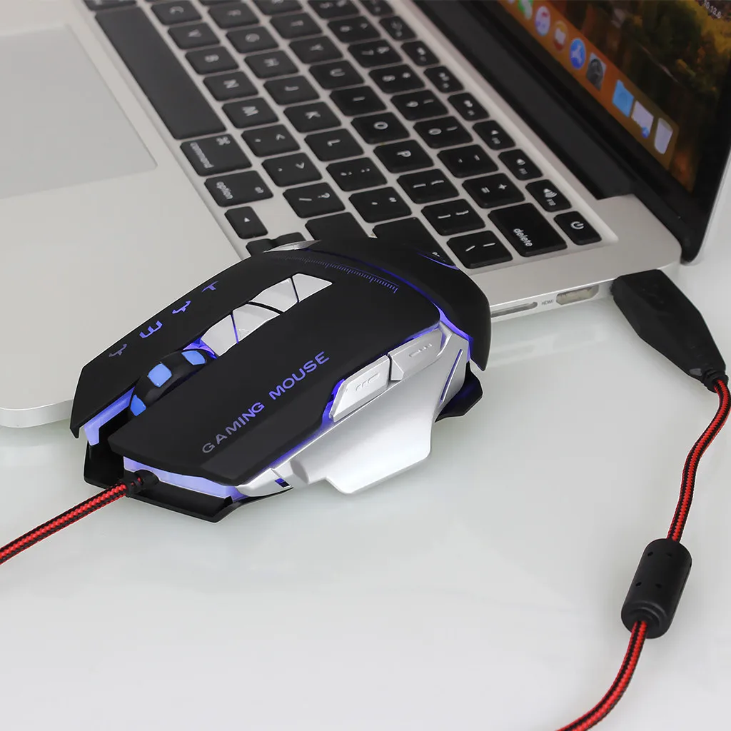 Проводная мышь Ouhaobin USB оптическая программируемая игровая программируемые