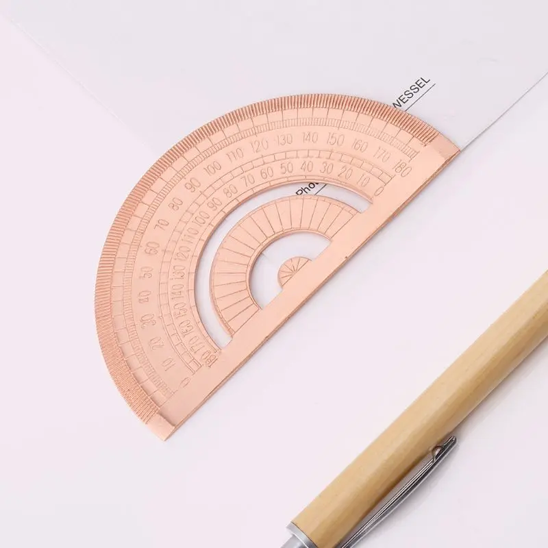 Retro Copper Protractor Ruler Semicircle Drawing Measurement Math Geometry Tool For Students Stationery Dropshipping
Retro Copper Protractor Ruler Semicircle Drawing Measurement Math Geometry Tool For Students Stationery Dropshipping