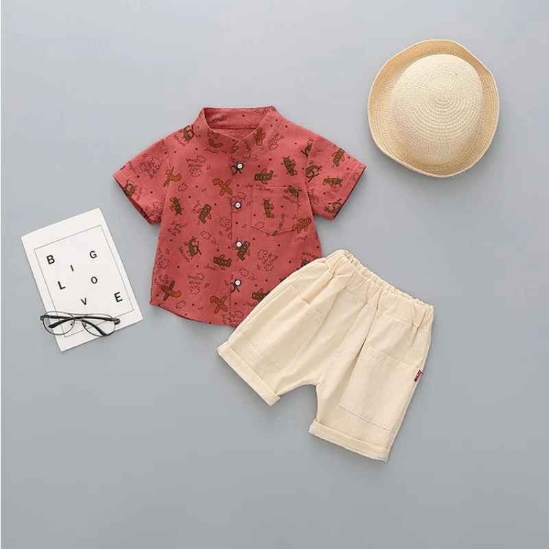 Summer Little Boys Shirt Shorts Clothes Set Toddler Plane Printing Short Sleeve Top+Shorts Casual Suit 
Summer Little Boys Shirt Shorts Clothes Set Toddler Plane Printing Short Sleeve Top+Shorts Casual Suit
