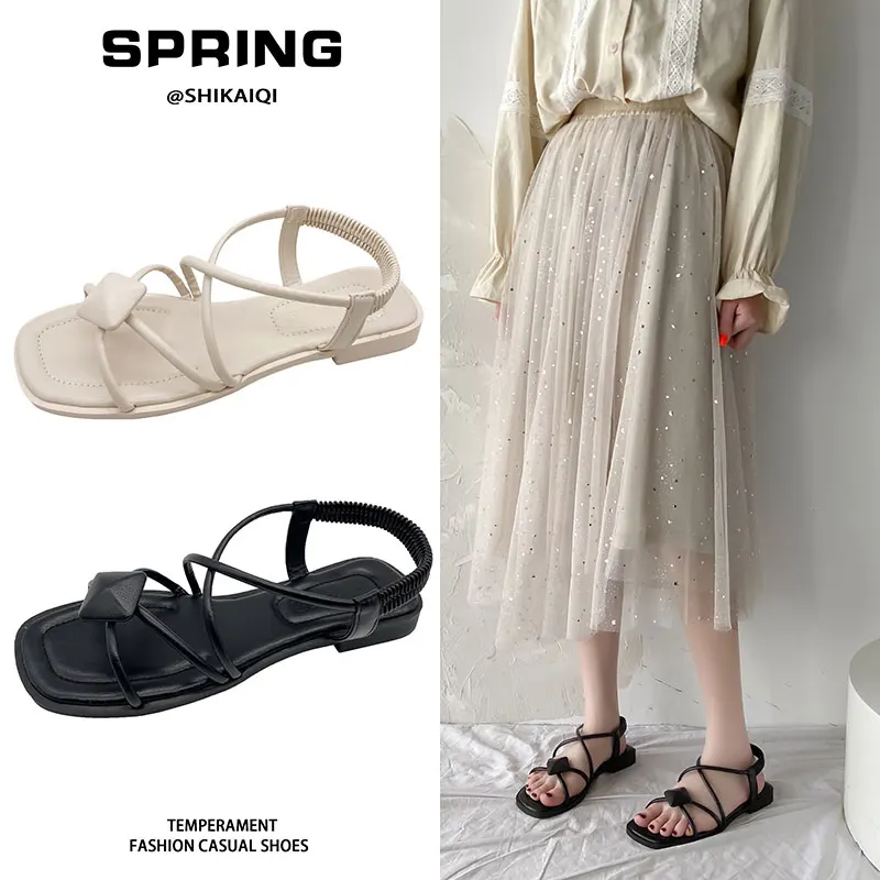 Fashion Womens Shoes 2021 Beige Heeled Sandals All-Match Luxury Black Comfort Flat New Summer Girls Elastic Band Clear PU Lace-
Fashion Womens Shoes 2021 Beige Heeled Sandals All-Match Luxury Black Comfort Flat New Summer Girls Elastic Band Clear PU Lace-