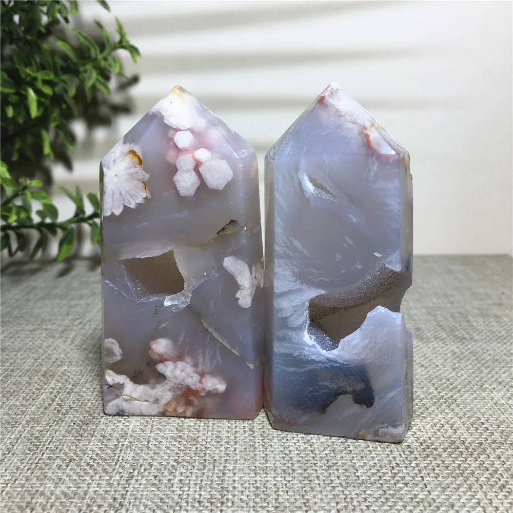 

Natural Stone And Crystal Flower Agate Druzy Tower Healing Gemstones Geode Voog Point Wand Witchcraft Gift Reiki Home Decoration