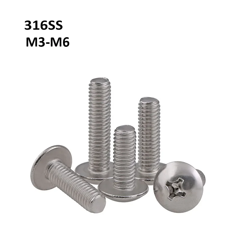316 Stainless Steel Phillips Truss Head Large Flat Screw Cross Round Head Bolts M3 M4 M5 M6
316 Stainless Steel Phillips Truss Head Large Flat Screw Cross Round Head Bolts M3 M4 M5 M6