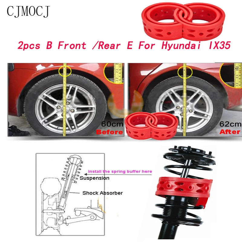 High Quality Red 2pcs Size B Front /Rear E Car Shock Absorber Cushion Spring Bumper Auto-Buffers Fit For Hyundai IX35
High Quality Red 2pcs Size B Front /Rear E Car Shock Absorber Cushion Spring Bumper Auto-Buffers Fit For Hyundai IX35