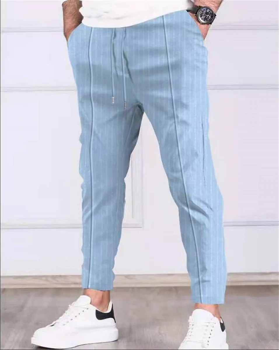 Fall 2021 New men's striped tie tie Foot casual jogging pants Midwaist pants S-3XL
Fall 2021 New men's striped tie tie Foot casual jogging pants Midwaist pants S-3XL