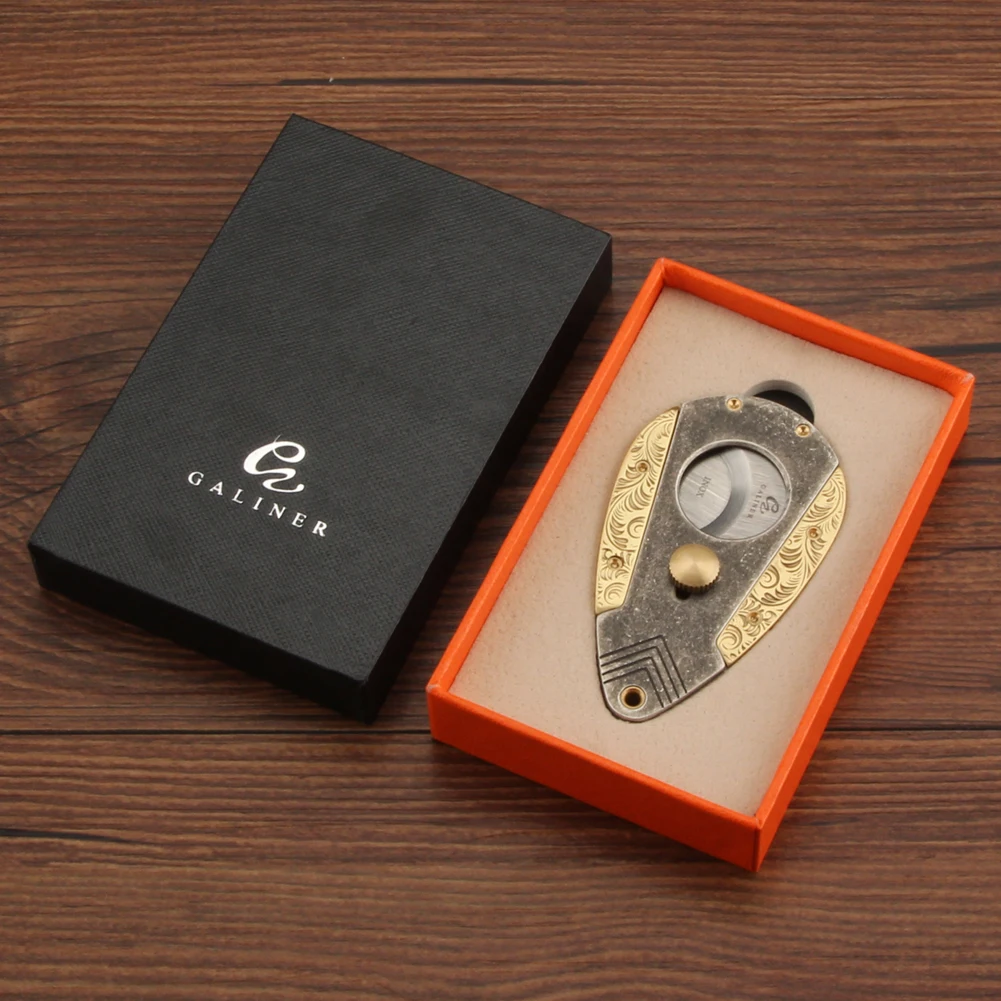 GALINER Stainless Steel Cigar Cutter Scissors Pocket Tobacco Knife Cutting Cigar Guillotine Luxury Tool W Gift Box
GALINER Stainless Steel Cigar Cutter Scissors Pocket Tobacco Knife Cutting Cigar Guillotine Luxury Tool W Gift Box