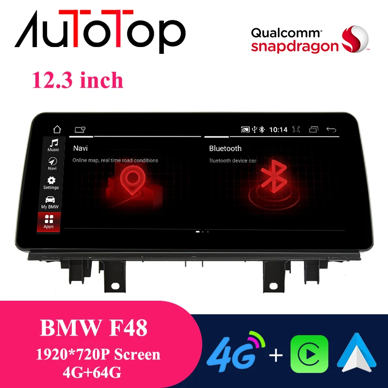 AUTOTOP 12.3" Qualcomm 4G+64G Android 10 Car Multimedia Radio For BMW X1 F48 2016 2017 2018 NBT Auto GPS Navigation BT Carplay
AUTOTOP 12.3" Qualcomm 4G+64G Android 10 Car Multimedia Radio For BMW X1 F48 2016 2017 2018 NBT Auto GPS Navigation BT Carplay