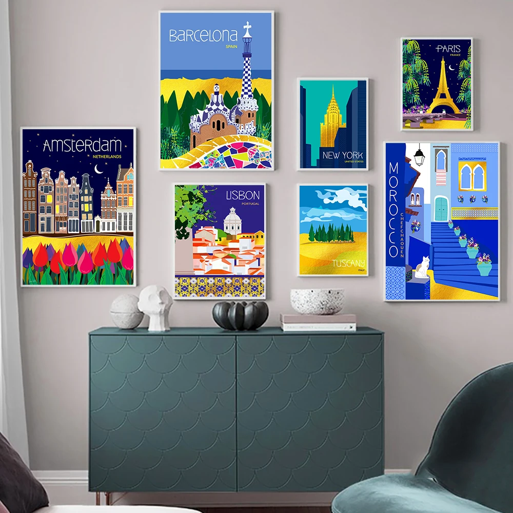 New York London Amsterdam France Vintage Travel Cities Gold Landscape Poster Prints Painting Art Wall Pictures Room Home Decor
New York London Amsterdam France Vintage Travel Cities Gold Landscape Poster Prints Painting Art Wall Pictures Room Home Decor
