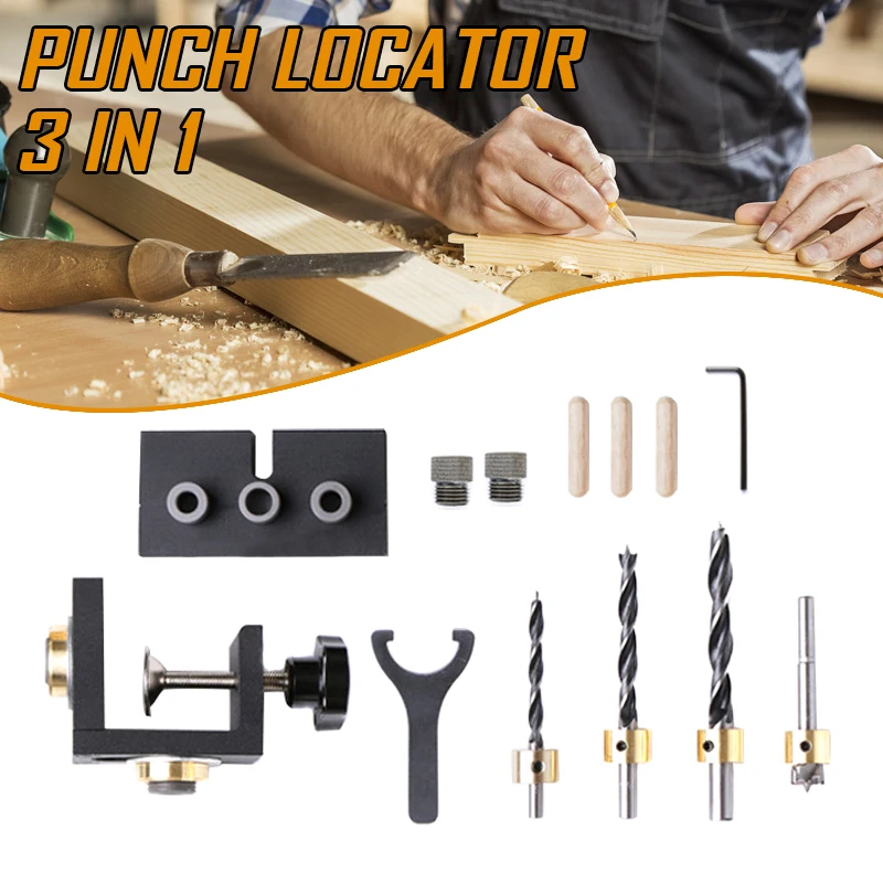 3-in-1 Woodworking Doweling Jig Kit Adjustable Drilling Guide Puncher Locator with Drill Bits Carpentry Tools In Stock
3-in-1 Woodworking Doweling Jig Kit Adjustable Drilling Guide Puncher Locator with Drill Bits Carpentry Tools In Stock
