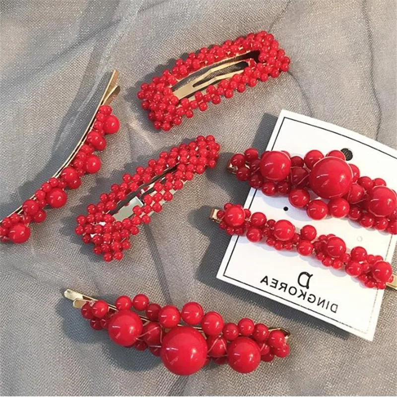 1 Pc Fashion Red Pearl Hair Clip for Women Elegant Korean Design Snap Barrette Stick Hairpin Hair Styling Accessories
1 Pc Fashion Red Pearl Hair Clip for Women Elegant Korean Design Snap Barrette Stick Hairpin Hair Styling Accessories