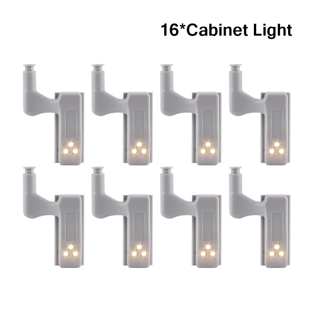 16Pcs Universal Inner Hinge LED Cabinet Lights 3 LEDs Auto Touch Switch ON/OFF lamp kitchen Wardrobe Cupboard Door Guide Bulb
16Pcs Universal Inner Hinge LED Cabinet Lights 3 LEDs Auto Touch Switch ON/OFF lamp kitchen Wardrobe Cupboard Door Guide Bulb