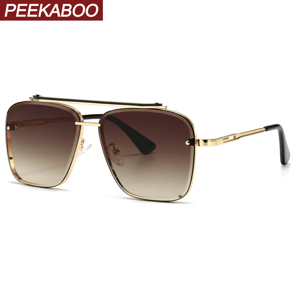 Peekaboo men's square sunglasses women retro gold frame summer male sun glasses metal full frame uv400 brown dropshipping
Peekaboo men's square sunglasses women retro gold frame summer male sun glasses metal full frame uv400 brown dropshipping