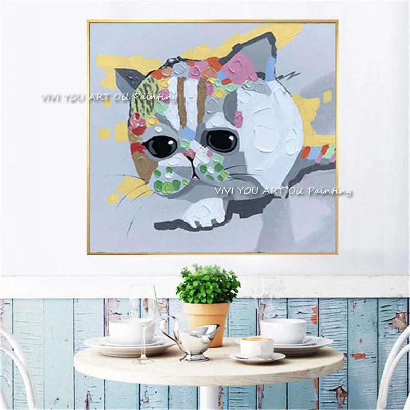 The Special 100% Handmade White Animal Canvas Painting Modern Simple Artwork Pictures Thick Oil Wall Art Cute Cat Decoration
The Special 100% Handmade White Animal Canvas Painting Modern Simple Artwork Pictures Thick Oil Wall Art Cute Cat Decoration