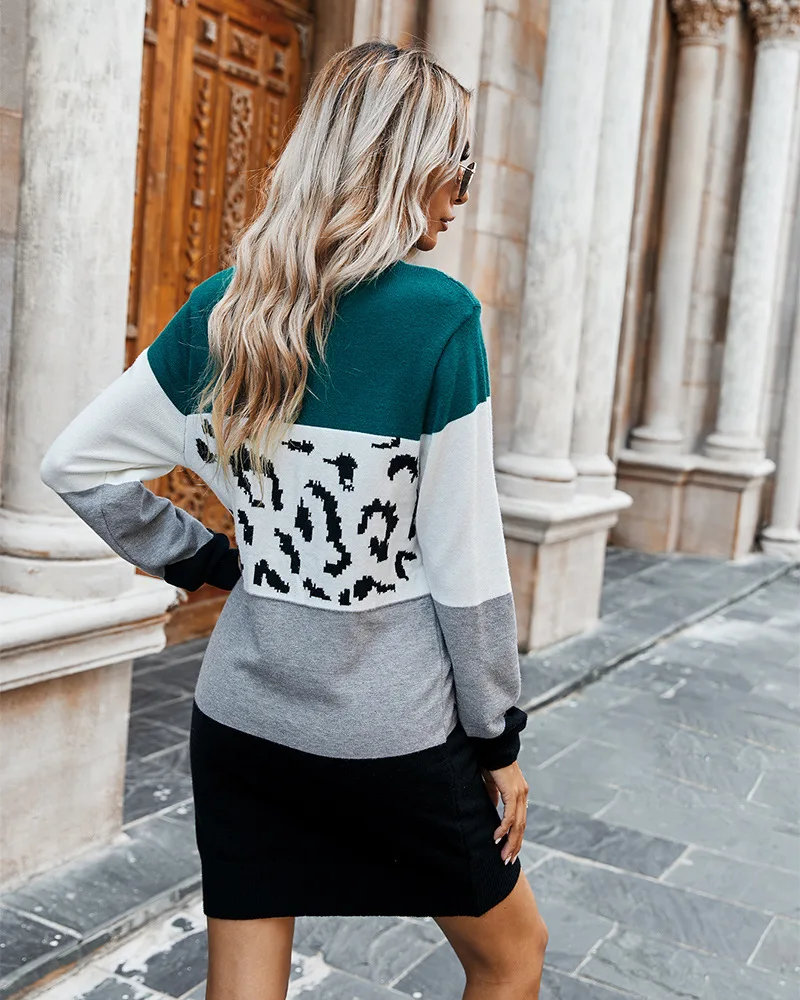 New 2020 Autumn/winter Women's Sweater Dress Color Matching Long-sleeved Sweater Pullover Wweater Women Dresses Size S-XL
New 2020 Autumn/winter Women's Sweater Dress Color Matching Long-sleeved Sweater Pullover Wweater Women Dresses Size S-XL