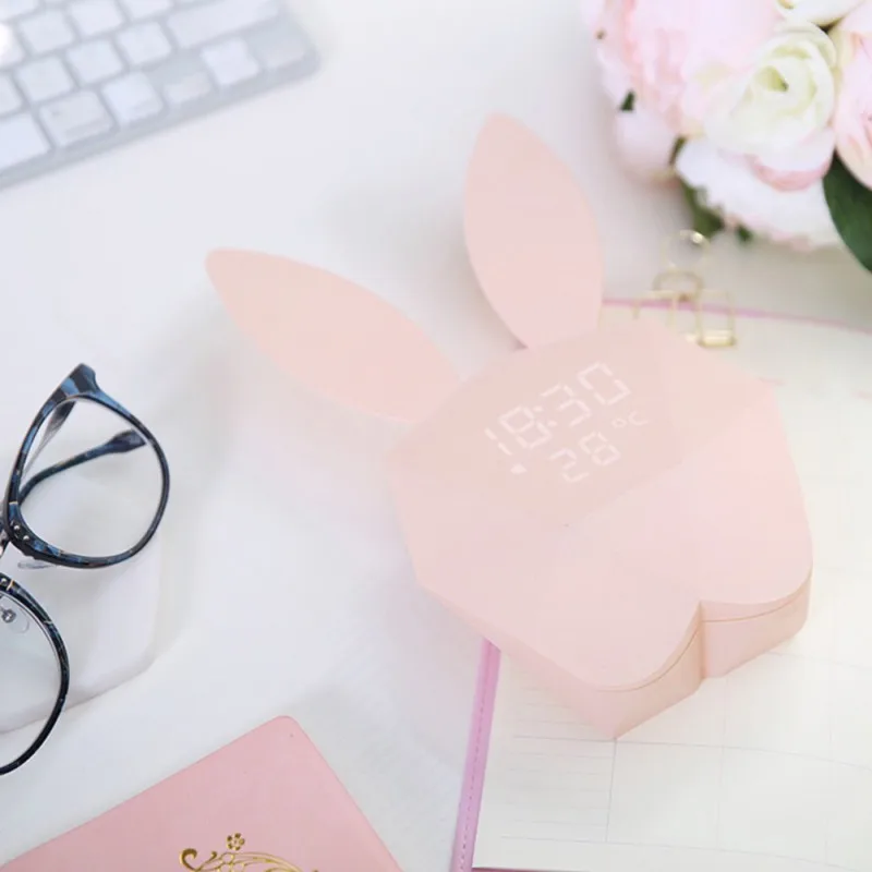 Cute Rabbit Digital Alarm Clock LED Touch Voice Control Night Mode Electronic Time Temperature Home Decor Table Clock Wake Up
Cute Rabbit Digital Alarm Clock LED Touch Voice Control Night Mode Electronic Time Temperature Home Decor Table Clock Wake Up