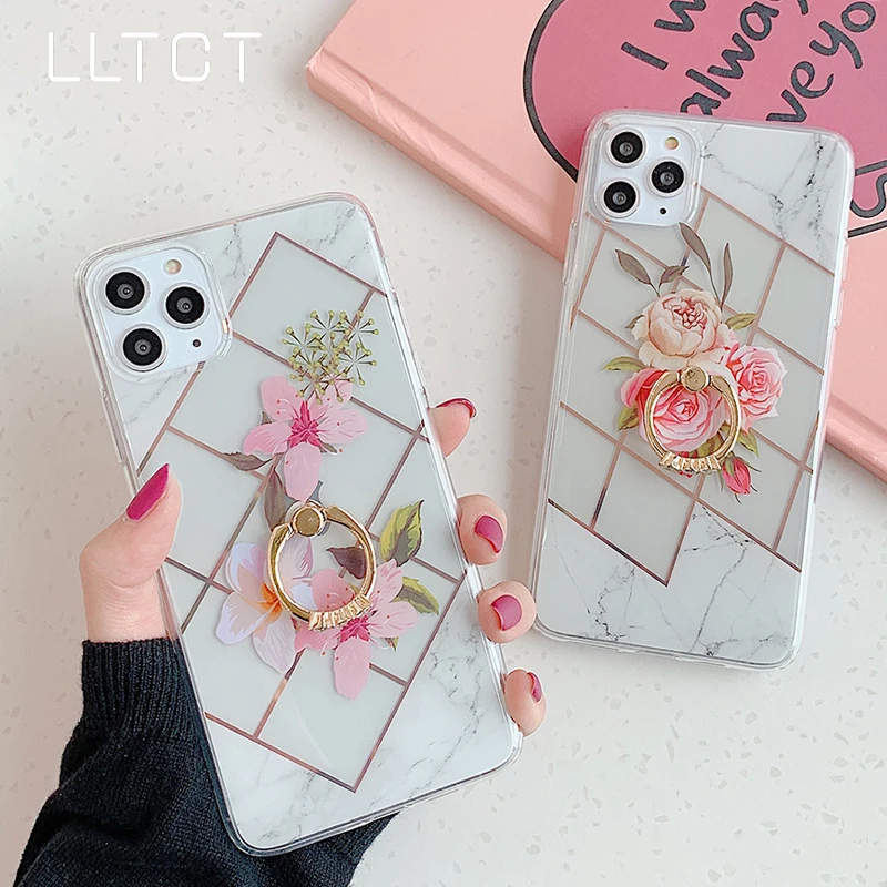 LLTCT Marble Flowers Soft Cover For iPhone XsMax X Xr 11 Pro Max 7 8 Plus Back Cover Ring TPU Shell For iPhone 11 Floral Coque
LLTCT Marble Flowers Soft Cover For iPhone XsMax X Xr 11 Pro Max 7 8 Plus Back Cover Ring TPU Shell For iPhone 11 Floral Coque