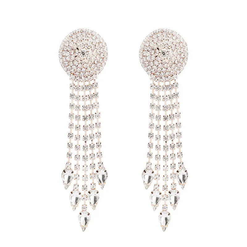 Fashion Trendy Long Circular Pendants Earrings Woman Full Rhinestone Shining Luxurious Crystal Jewelry Earrings Evening party
Fashion Trendy Long Circular Pendants Earrings Woman Full Rhinestone Shining Luxurious Crystal Jewelry Earrings Evening party