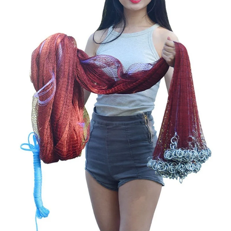 Рыболовная сеть 2,4 м/3 м/3,6 м, мелкоячеистая кастинговая сеть с грузилом в американском стиле, жаберная сеть 
Рыболовная сеть 2,4 м/3 м/3,6 м, мелкоячеистая кастинговая сеть с грузилом в американском стиле, жаберная сеть