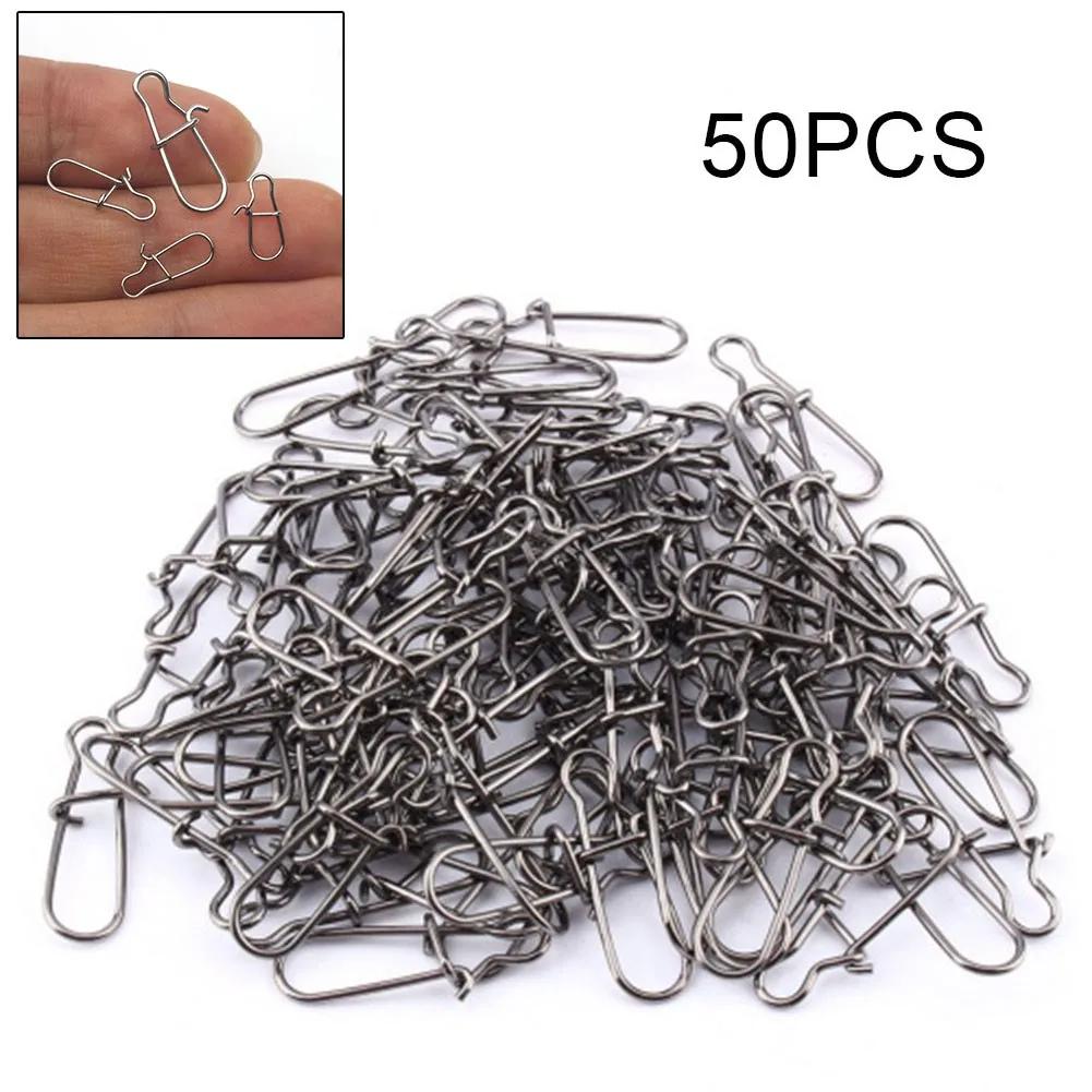 50pcs Stainless Steel Hook Fast Clip Lock Snap Swivel Solid Rings Safety Snaps Fishing Hook Connector Flexible Rotation Pesca
50pcs Stainless Steel Hook Fast Clip Lock Snap Swivel Solid Rings Safety Snaps Fishing Hook Connector Flexible Rotation Pesca