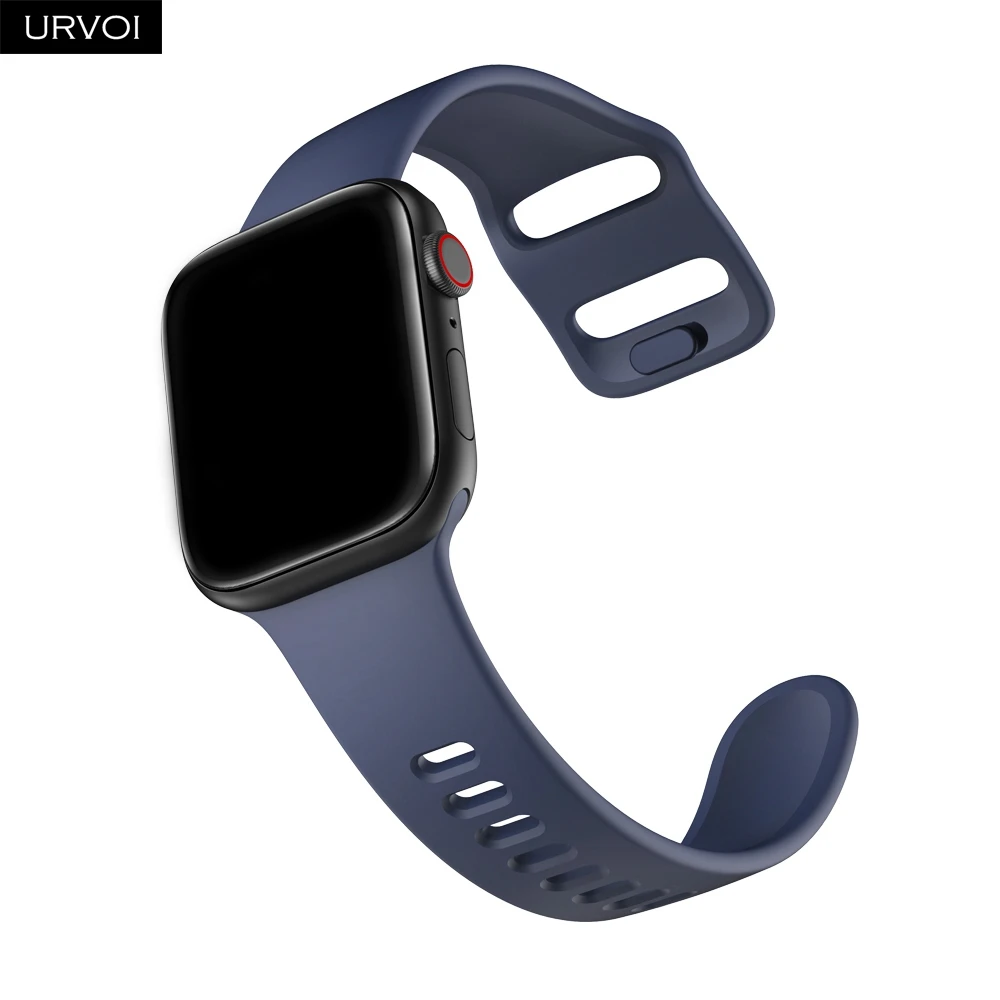 Силиконовый ремешок URVOI для Apple Watch series 7 6 SE 5 4 3 2 1 спортивный браслет iWatch новая