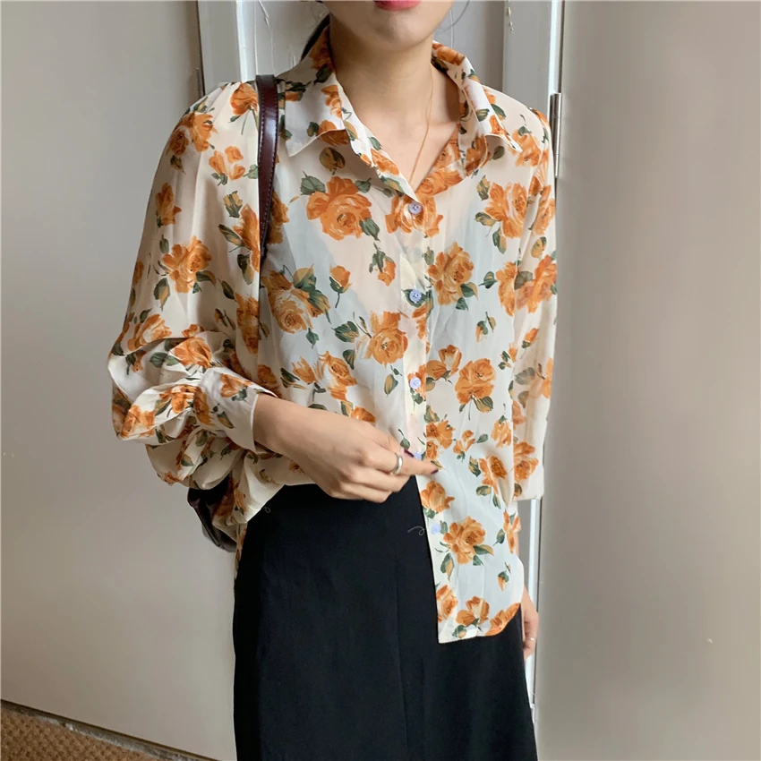 HStar Floral Chiffon Women Blouse Korean Vintage Lantern Long Sleeve Shirt Single Breasted Spring Autumn Bottom Blusas Tops
HStar Floral Chiffon Women Blouse Korean Vintage Lantern Long Sleeve Shirt Single Breasted Spring Autumn Bottom Blusas Tops