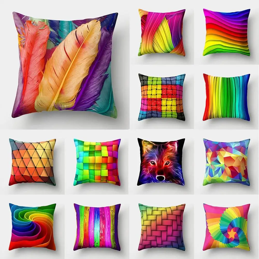 18" Colorful Style Polyester Pillow Case Sofa Car Chair Office Bedroom Geometric Fashion Square Home Decoration Cushion Cover
18" Colorful Style Polyester Pillow Case Sofa Car Chair Office Bedroom Geometric Fashion Square Home Decoration Cushion Cover