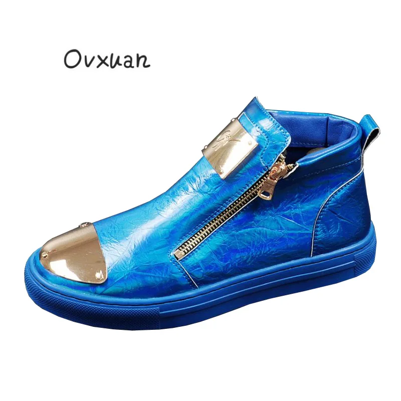 OVXUAN All Blue Sneakers British Trend Metal Sheet High Top Mens Shoes Casual Leather Boots Street Male Luxury Party Ankle Shoes
OVXUAN All Blue Sneakers British Trend Metal Sheet High Top Mens Shoes Casual Leather Boots Street Male Luxury Party Ankle Shoes