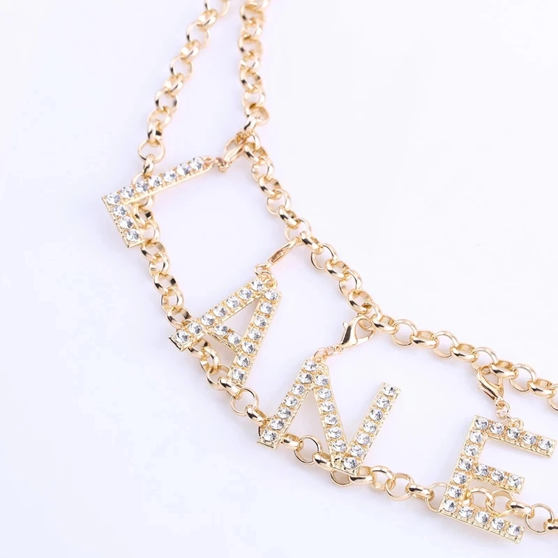 Sexy Statement Belly Waist Chain For Women Dress Accessories Fashion Crystal LACNECH Letter Belt Body Jewelry For Party Gifts 
Sexy Statement Belly Waist Chain For Women Dress Accessories Fashion Crystal LACNECH Letter Belt Body Jewelry For Party Gifts