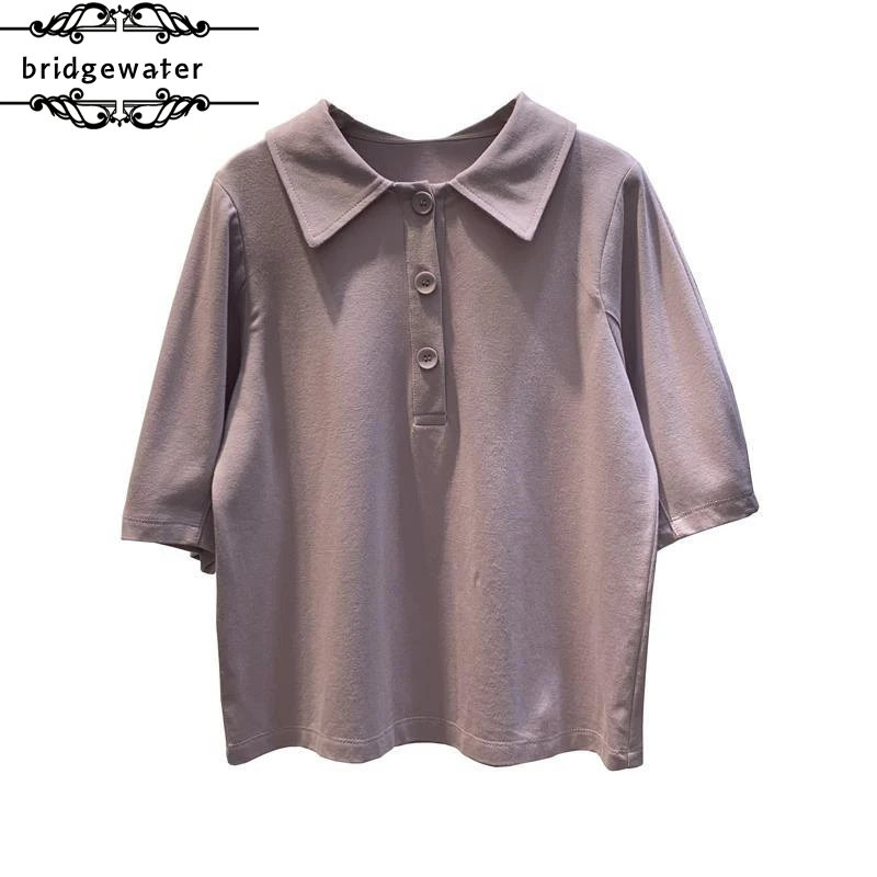 Cotton women's new summer loose solid color polo collar short sleeve ins student casual all-match fashion shirt
Cotton women's new summer loose solid color polo collar short sleeve ins student casual all-match fashion shirt