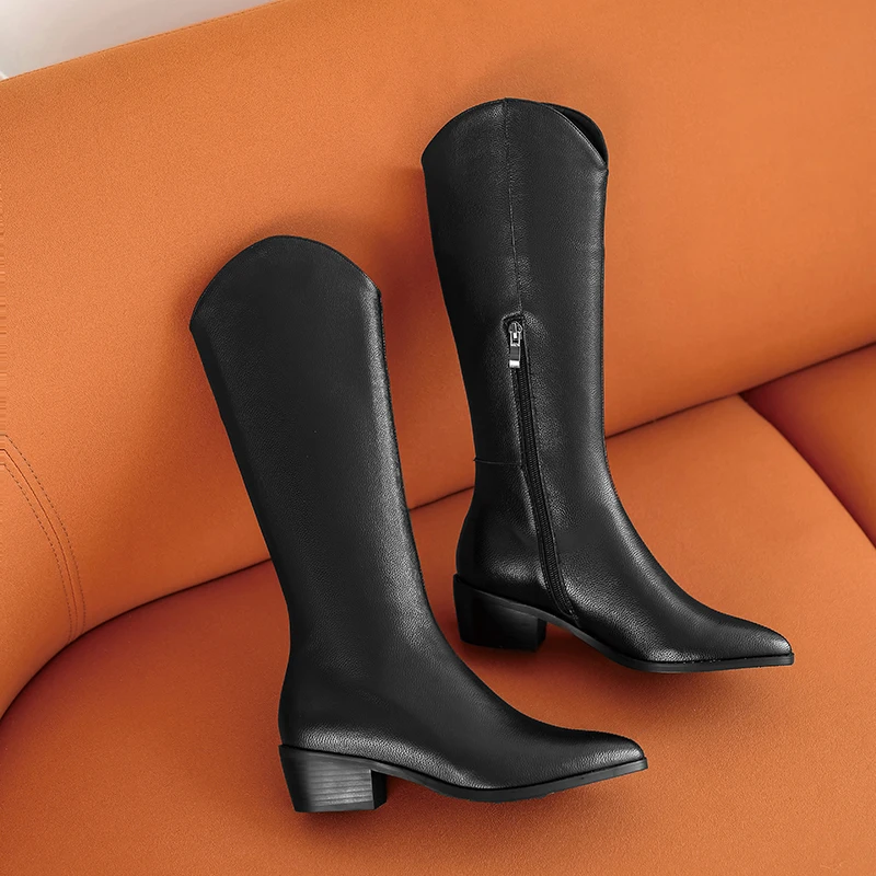 SKLFGXZY women Knee-high boots Genuine leather Female boots black white Knight boots Autumn winter Women's shoes size 34- 42
SKLFGXZY women Knee-high boots Genuine leather Female boots black white Knight boots Autumn winter Women's shoes size 34- 42