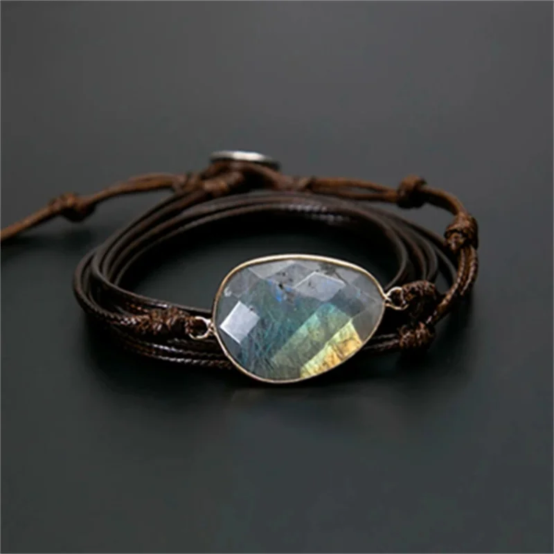 Rope Wrap Bracelet Natural Stones Labradorite Boho Long Bracelet Unique Handmade Ethnic Bracelets Dropshipping Wholesale
Rope Wrap Bracelet Natural Stones Labradorite Boho Long Bracelet Unique Handmade Ethnic Bracelets Dropshipping Wholesale