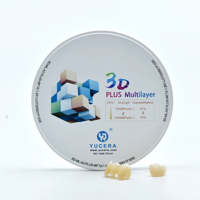 Yucera CAD CAM open system 98*10 high quality dental lab ceramic zirconia blocks
Yucera CAD CAM open system 98*10 high quality dental lab ceramic zirconia blocks