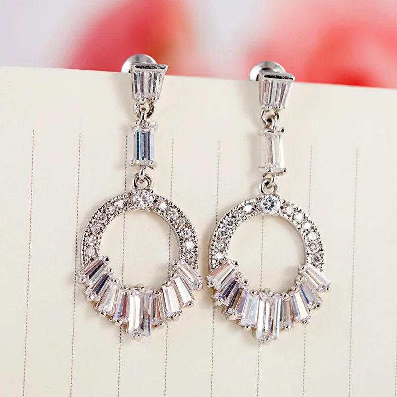 SP007 Real 925 Sterling Silver Crystal Circle Earring For Women Making Jewelry Gift
SP007 Real 925 Sterling Silver Crystal Circle Earring For Women Making Jewelry Gift