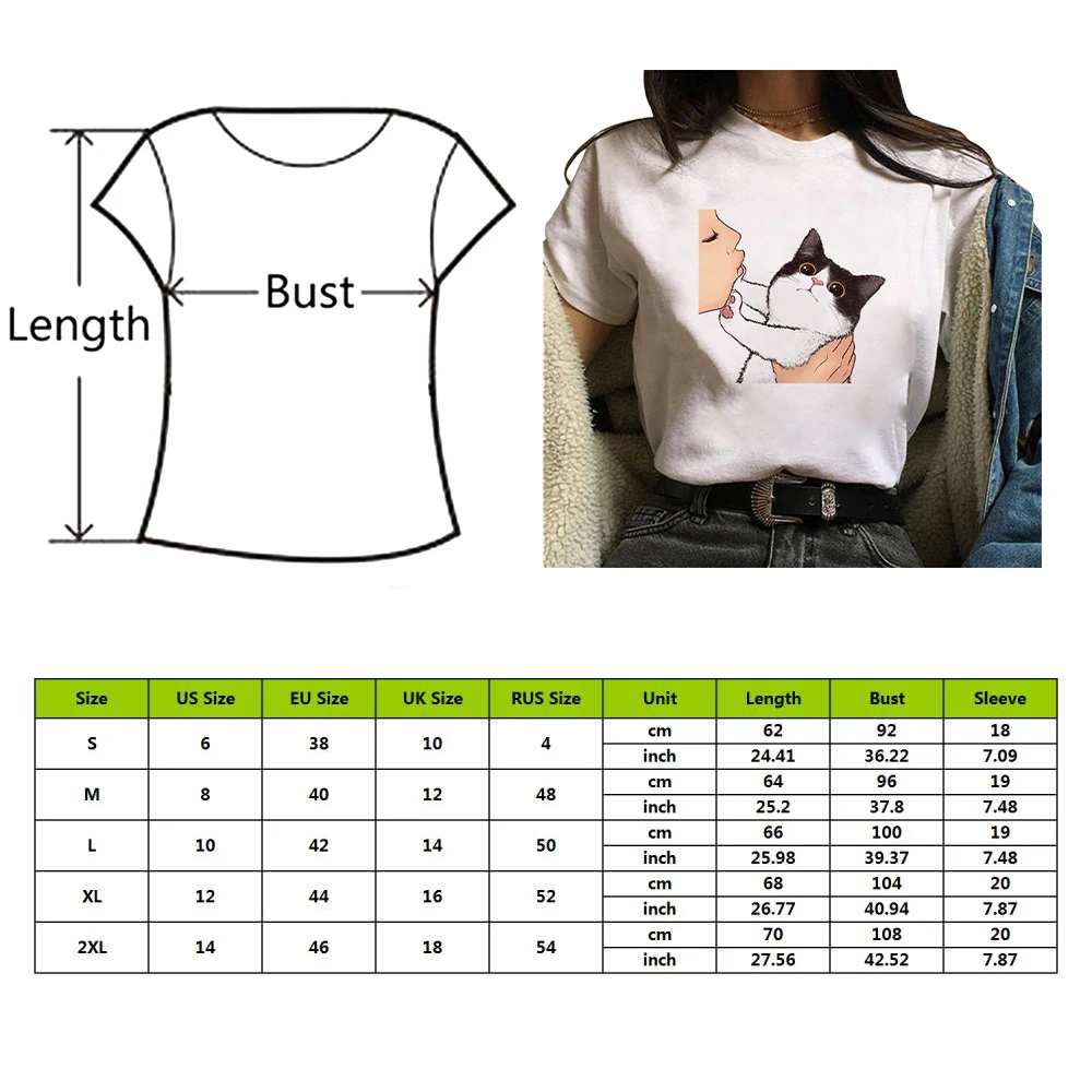 New 2021 Summer Women T-shirt Kiss A Cute Printed Tshirts Casual Tops Tee Harajuku 90s Vintage White Tshirt Female Clothing
New 2021 Summer Women T-shirt Kiss A Cute Printed Tshirts Casual Tops Tee Harajuku 90s Vintage White Tshirt Female Clothing