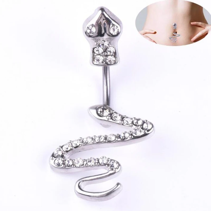Crystal Snake Belly Piercing Button Rings Bar Barbell Drop Dangle Navel Rings Snake Navel Rings Women Men Body Jewelry
Crystal Snake Belly Piercing Button Rings Bar Barbell Drop Dangle Navel Rings Snake Navel Rings Women Men Body Jewelry