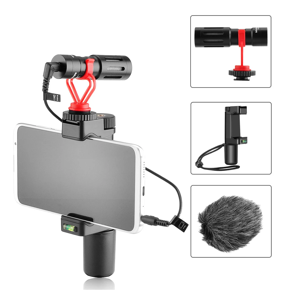 Smartphone Video Rig Kit with Vlog Handle Grip Shotgun Microphone for YouTube Vlogging Mobile Phone DSLR Camera Filmmaker Kit
Smartphone Video Rig Kit with Vlog Handle Grip Shotgun Microphone for YouTube Vlogging Mobile Phone DSLR Camera Filmmaker Kit