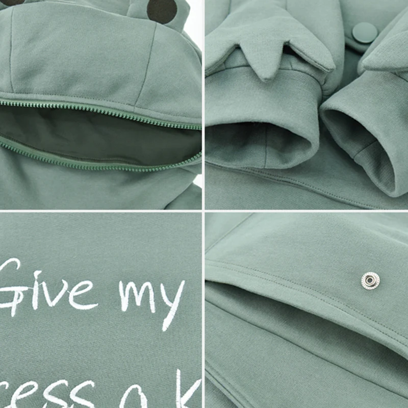 Harajuku Women Frog Pullover Hoodies Letters Print Cute Tops Loose Sweatshirt Avocado Green Hooded Lovely Thick Autumn Top Hot 
Harajuku Women Frog Pullover Hoodies Letters Print Cute Tops Loose Sweatshirt Avocado Green Hooded Lovely Thick Autumn Top Hot