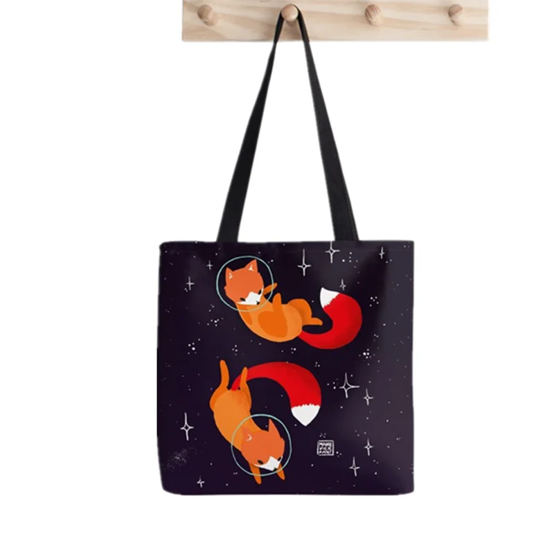 2021 Shopper Space Foxes Tote Bag Printed Tote Bag women Harajuku shopper handbag girl Shoulder shopping bag Lady Canvas Bag
2021 Shopper Space Foxes Tote Bag Printed Tote Bag women Harajuku shopper handbag girl Shoulder shopping bag Lady Canvas Bag
