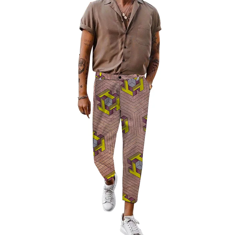 Dashiki Fashion Men Ankle-Length Pants Nigeria Print Male Cropped Trousers Custom Made African Party Wear
Dashiki Fashion Men Ankle-Length Pants Nigeria Print Male Cropped Trousers Custom Made African Party Wear