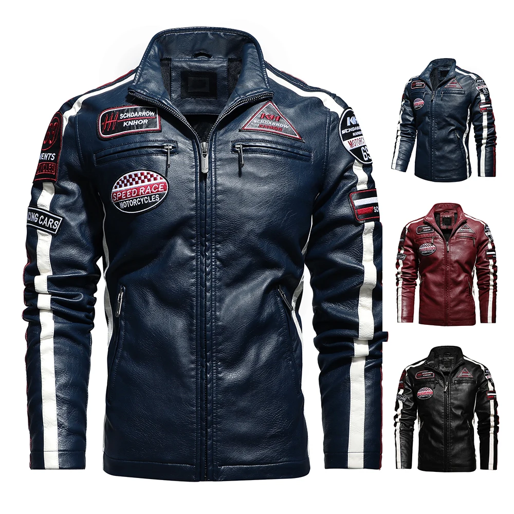 Aliksada Men Autumn Winter New Fashion Motor Biker Leather Jackets Coat Men Vintage Style Patchwork PU Faux Leather Jackets Men
Aliksada Men Autumn Winter New Fashion Motor Biker Leather Jackets Coat Men Vintage Style Patchwork PU Faux Leather Jackets Men