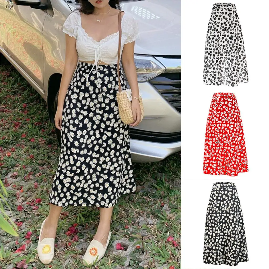 Summer Hot Chiffon Floral Floral Long Slim Slim Skinny Daisy High Waist Zipper Pleated Black Sweet Skirt Women 
Summer Hot Chiffon Floral Floral Long Slim Slim Skinny Daisy High Waist Zipper Pleated Black Sweet Skirt Women