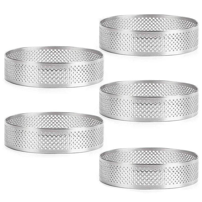 Stainless Steel Perforated Tart Ring, 5Pcs 5cm Perforated Cake Mousse Ring, DIY Round Tart Rings for Baking Dessert Ring
Stainless Steel Perforated Tart Ring, 5Pcs 5cm Perforated Cake Mousse Ring, DIY Round Tart Rings for Baking Dessert Ring