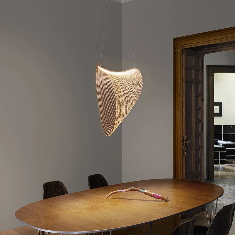 Современный светодиодный подвесной светильник в скандинавском стиле Деревянные