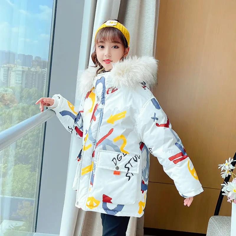 Children Kids Winter Warm Jacket Jacket Girl Hooded Parka Coat Fashion Thickening Plus Velvet Letters Graffiti Printing Top 4-12
Children Kids Winter Warm Jacket Jacket Girl Hooded Parka Coat Fashion Thickening Plus Velvet Letters Graffiti Printing Top 4-12