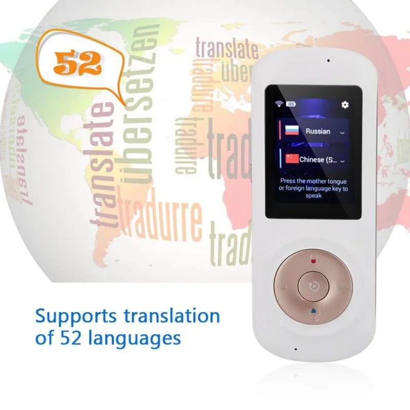 52 Languages Two Way Voice Smart Translator WiFi Hotspot Portable Travel Meeting Translation
52 Languages Two Way Voice Smart Translator WiFi Hotspot Portable Travel Meeting Translation