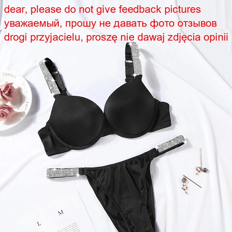 2 Piece Bikinis Set Letter Sexy Bras Rhinestone Underwear Women Sets Pink Brand Comfort Push Up Plus Size Bra Panty Lingerie Set
2 Piece Bikinis Set Letter Sexy Bras Rhinestone Underwear Women Sets Pink Brand Comfort Push Up Plus Size Bra Panty Lingerie Set