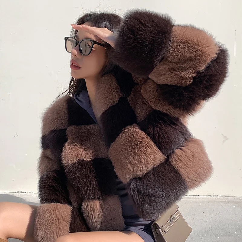 High fashion Patchwork Long Fur Coat Lapel collar Thick Warm Female Plush fur Coats XY01
High fashion Patchwork Long Fur Coat Lapel collar Thick Warm Female Plush fur Coats XY01