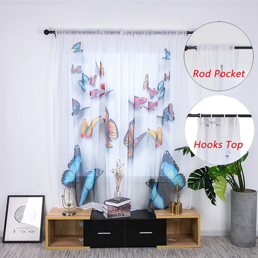 2Pcs Window Sheer Curtains Tulle Romantic Butterfly Gauze Curtain Window Screen for Living Room Home Decor Curtain, 1.35x2m
2Pcs Window Sheer Curtains Tulle Romantic Butterfly Gauze Curtain Window Screen for Living Room Home Decor Curtain, 1.35x2m